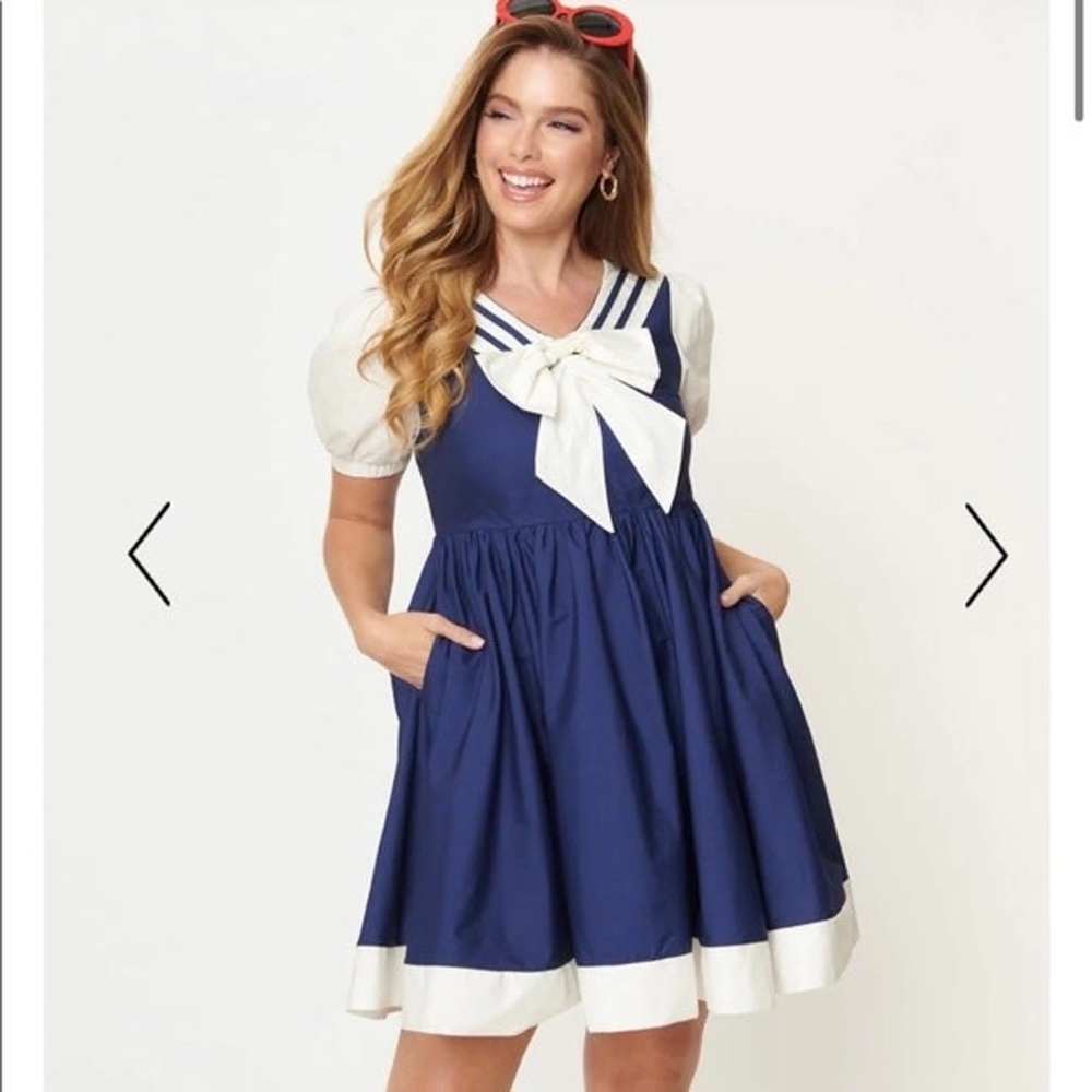 Unique Vintage Sailor Babydoll Dress